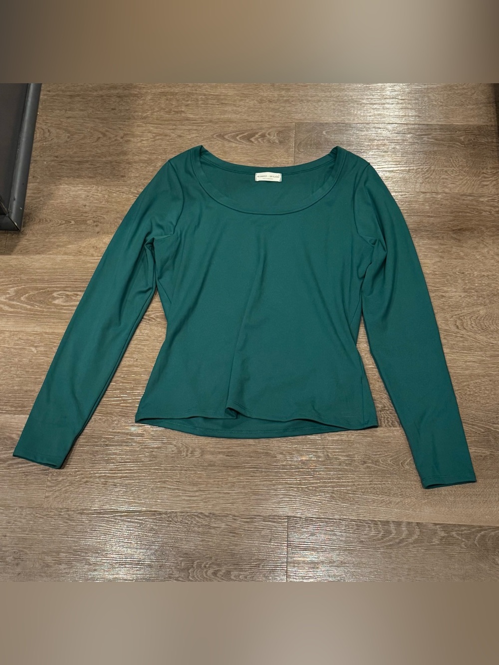 Long Sleeve Scoop Neck Top - Teal